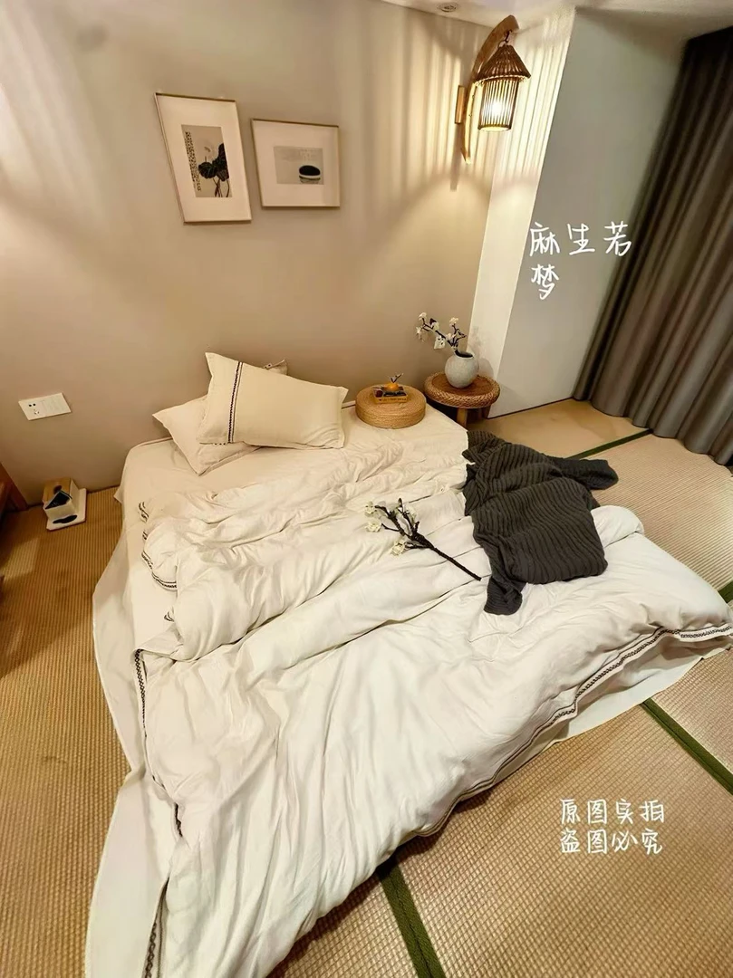 棉麻四件套中古风简约风床上用品四件套