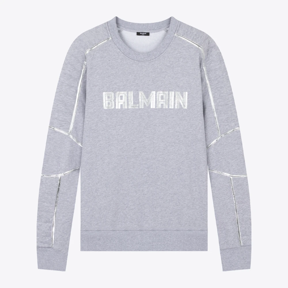 BALMAIN巴尔曼春秋logo印花通勤休闲圆领套头卫衣WH0JQ044B153YBG