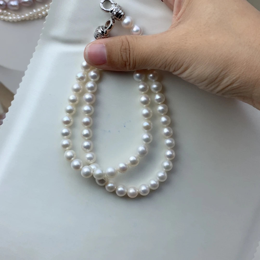 颈饰淡水珍珠银S925镶嵌