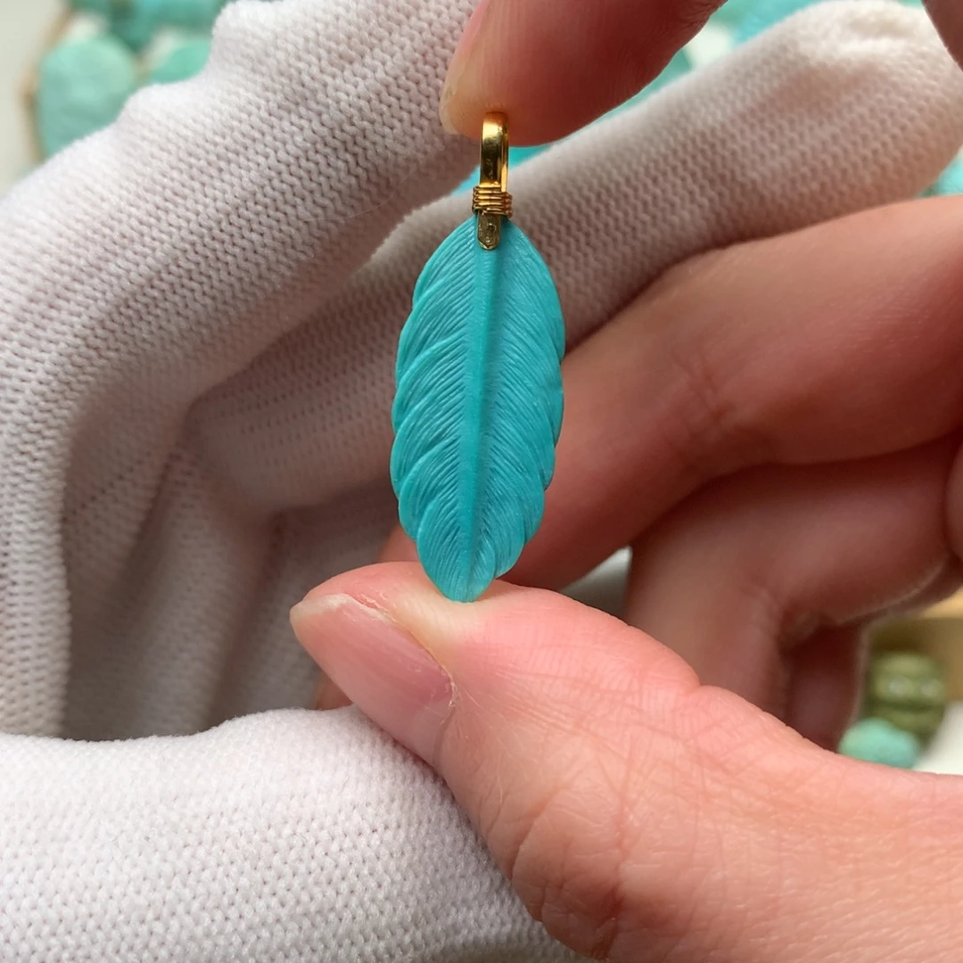 绿松石18K金镶嵌配饰