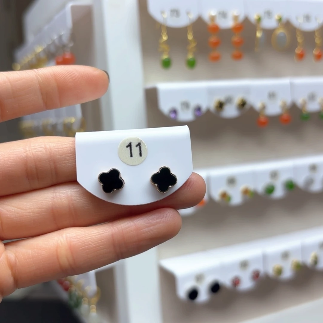 和田玉耳饰18K金镶嵌2