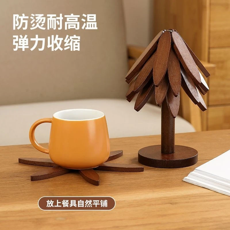 圣诞树隔热垫餐桌防烫垫一棵树实木玄关装饰摆件乔迁新居礼物搬家