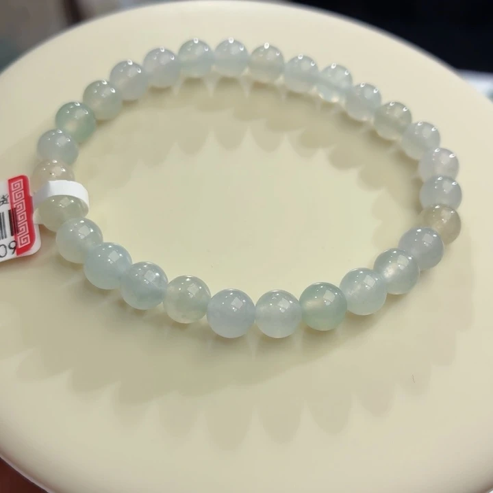 翡翠未镶嵌手链冰胶马卡龙卡6.8