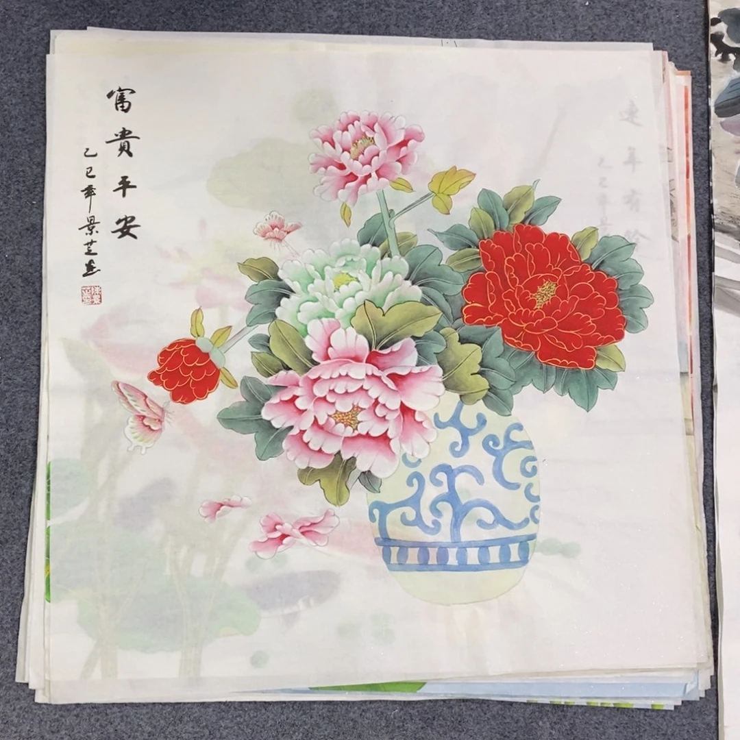 国画尺寸70✖️70斗方工笔手绘画