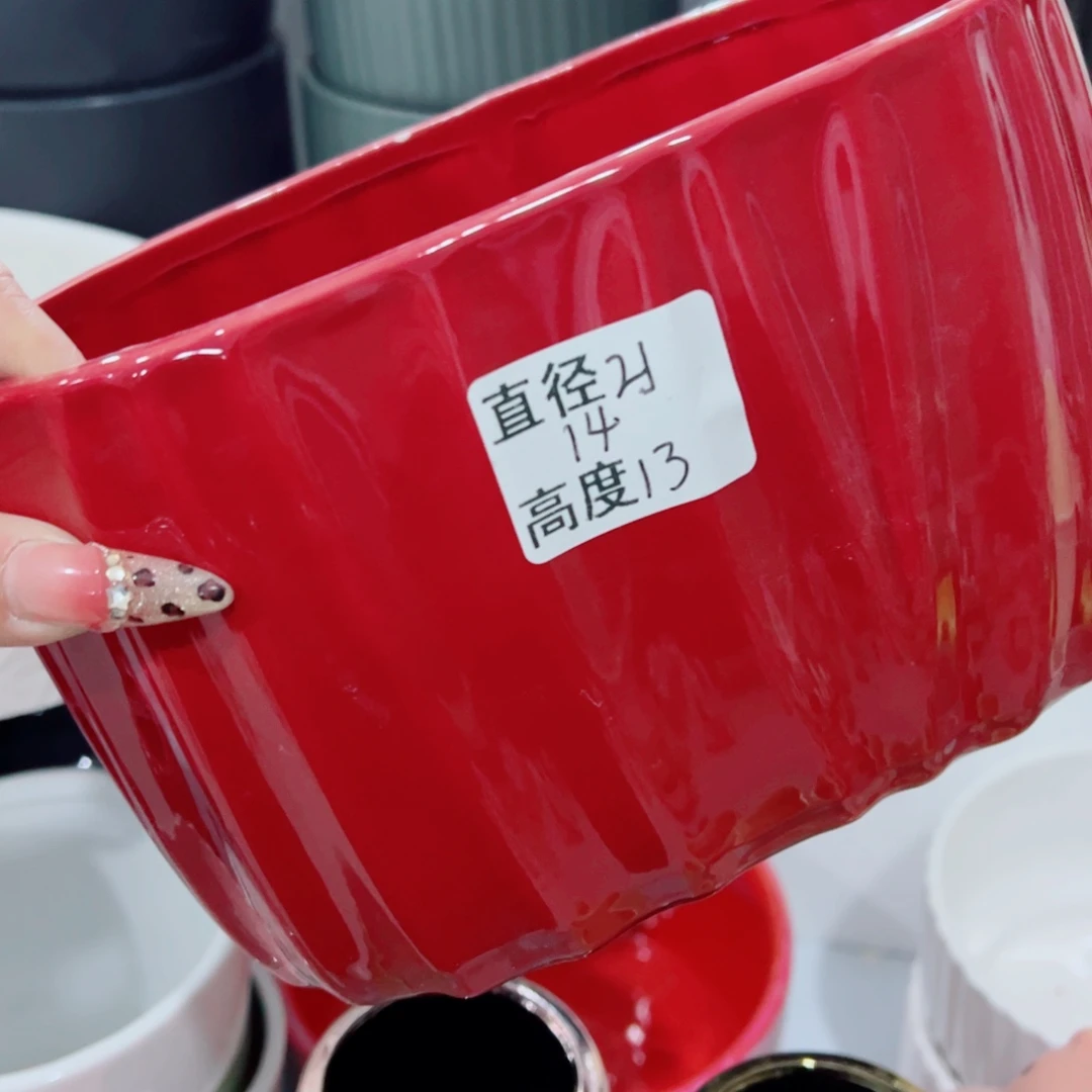 有孔，陶瓷花盆满10米包邮发货