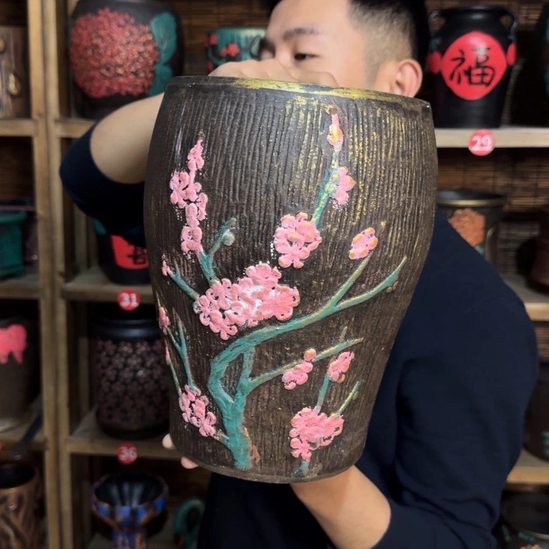 带孔高端浮雕花盆炸炸炸