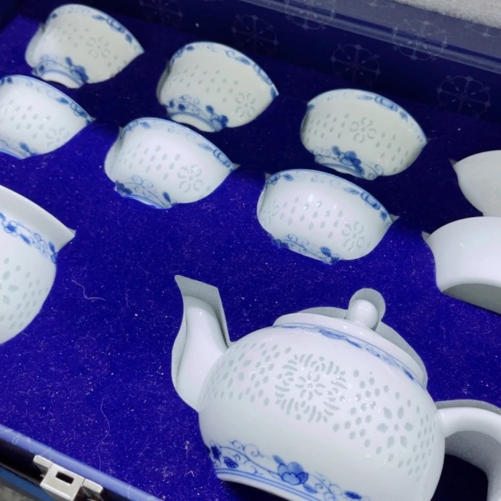 青花玲珑青花玲珑茶具