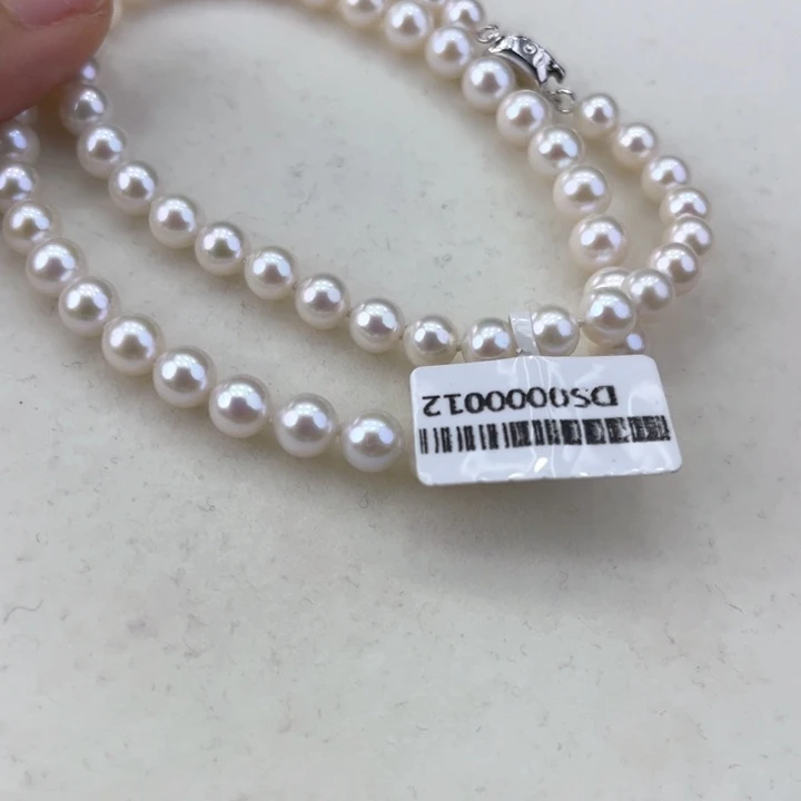 淡水珍珠颈饰银S925镶嵌6-7极光炫彩高品