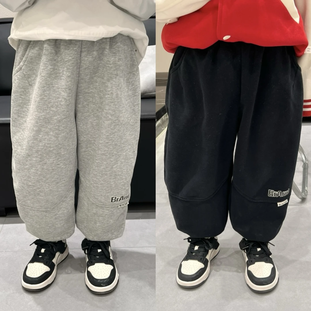 2025春季新品童裤儿童韩版百搭宽松卫裤男童春秋字母休闲裤