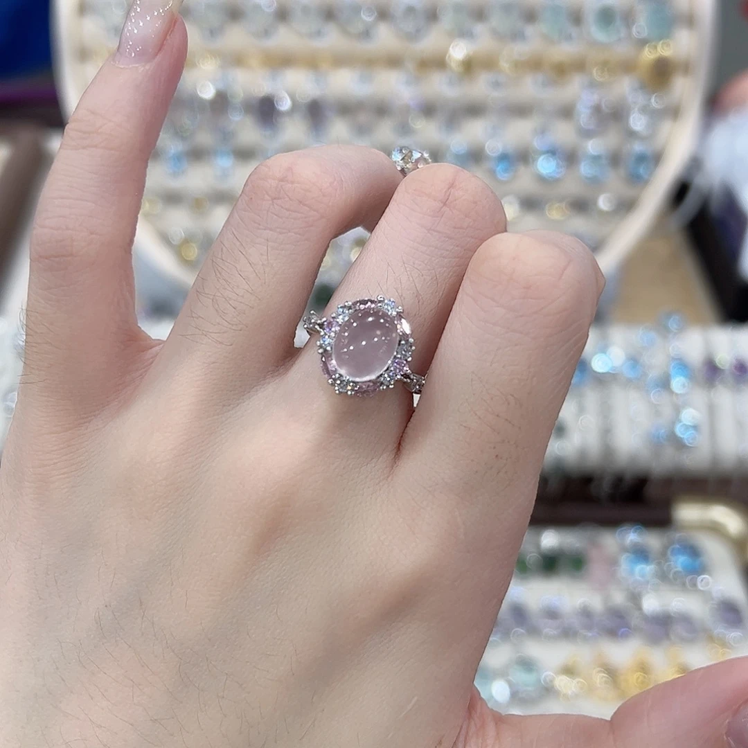 戒指烟晶银S925镶嵌