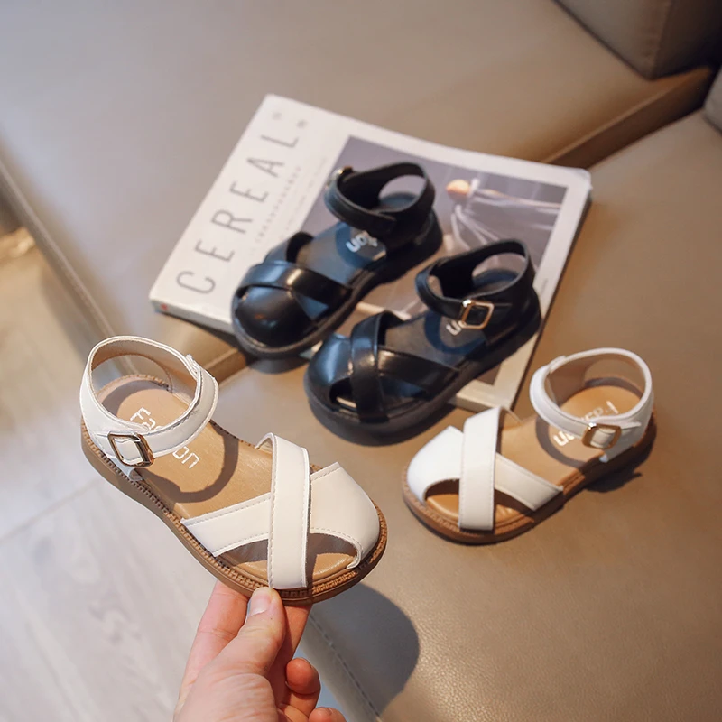 新款2-12岁夏季女童凉鞋包头女孩小公主鞋软底防滑小童大童百搭款