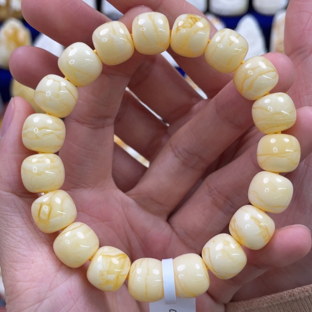 蜜蜡裸石未镶嵌琥珀蜜蜡手串卡12mm