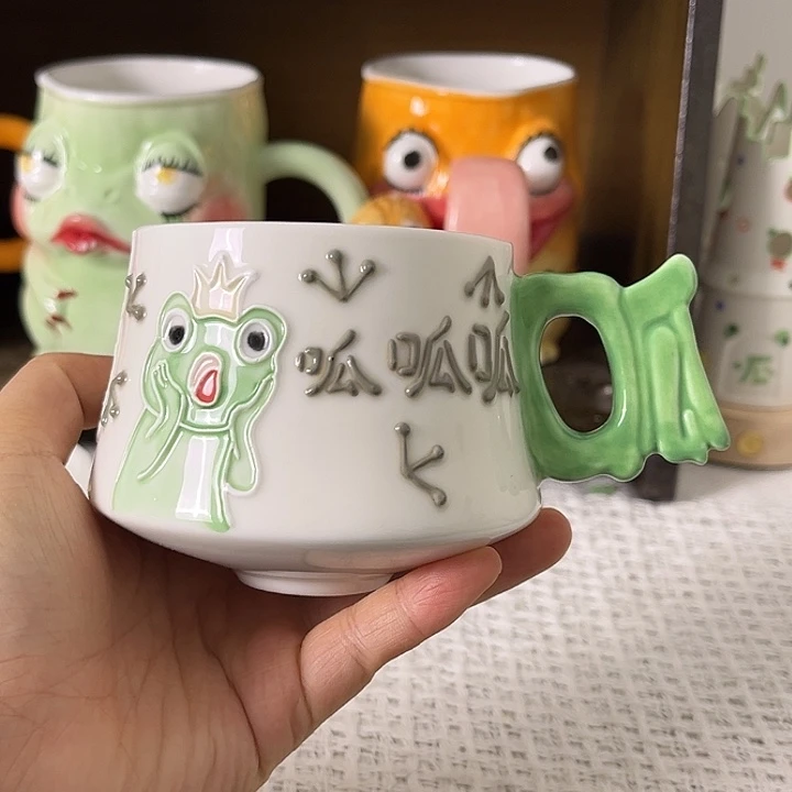 陶呱呱把手立线釉可爱