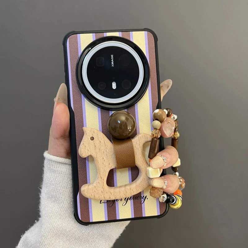 木马米奇指环扣适用华为mate70/60pro+手机壳pura70pro+撞色条纹