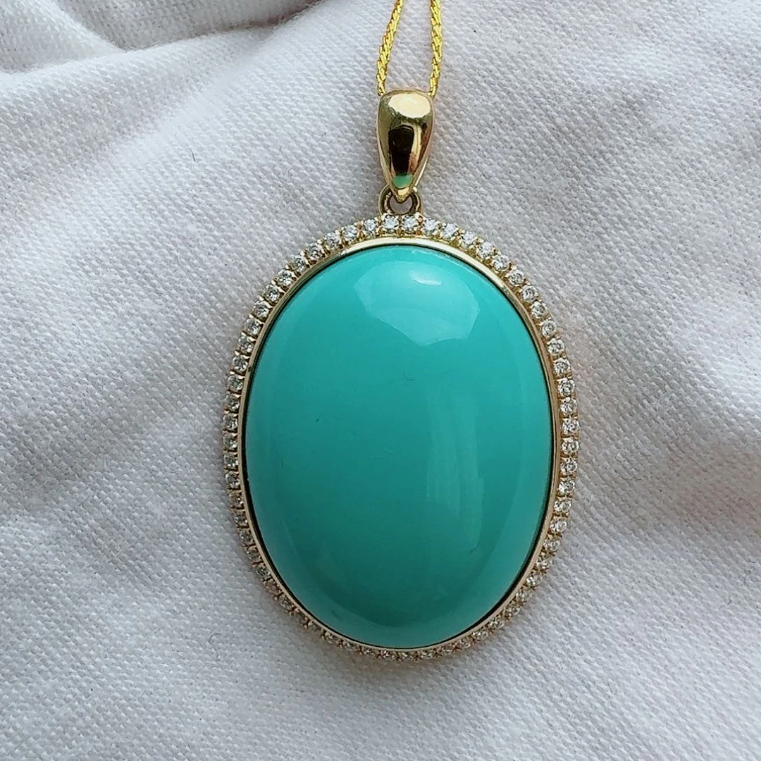 银S925镶嵌绿松石珠宝奇石