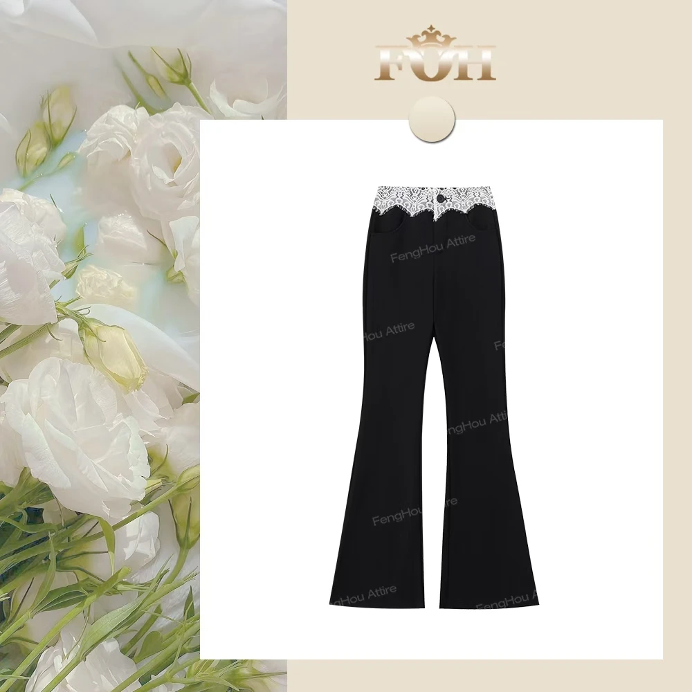 【封后轻奢设计】2025新款蕾丝腰边微辣休闲裤99287