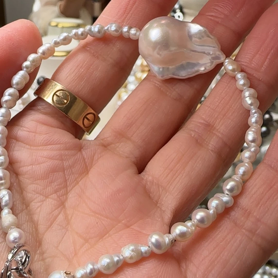 淡水珍珠手绳银S925镶嵌