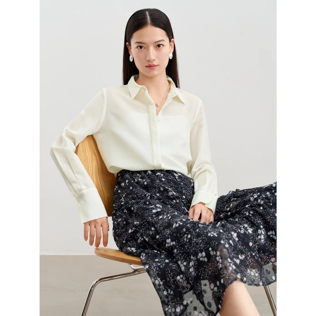 玖姿安娜蔻JTEC60107简约风基础百搭H型衬衫女春季款