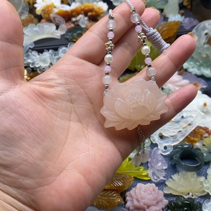 蛇纹石玉合金颈饰