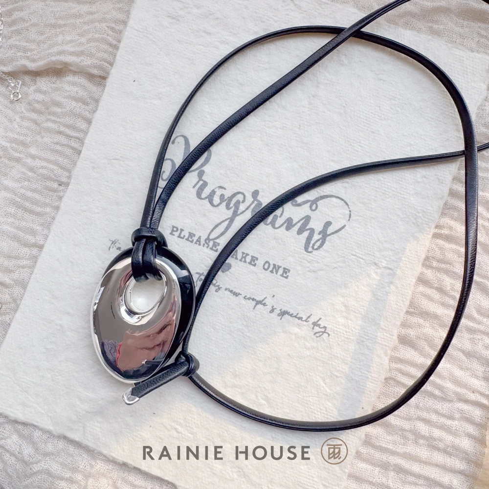 纯铜项链 【亮面】铜合金高质感皮绳项链毛衣链