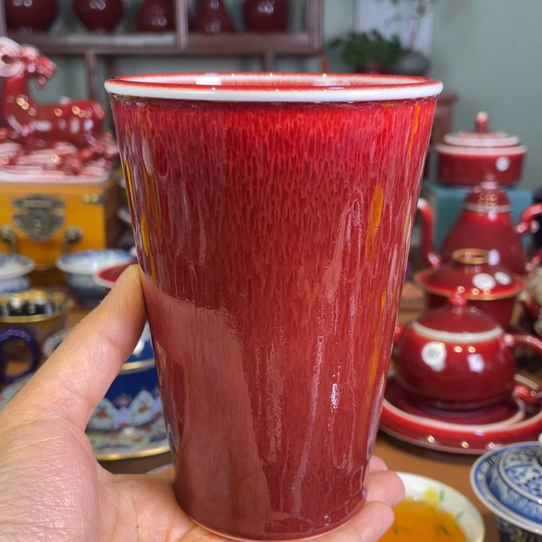 清欢雅玩原矿郎红可乐杯