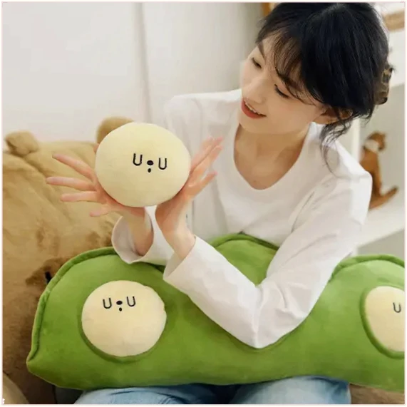 豌豆荚抱枕可拆卸豆荚WO74娃娃办公室午休靠垫枕垫公仔儿童【陆月】