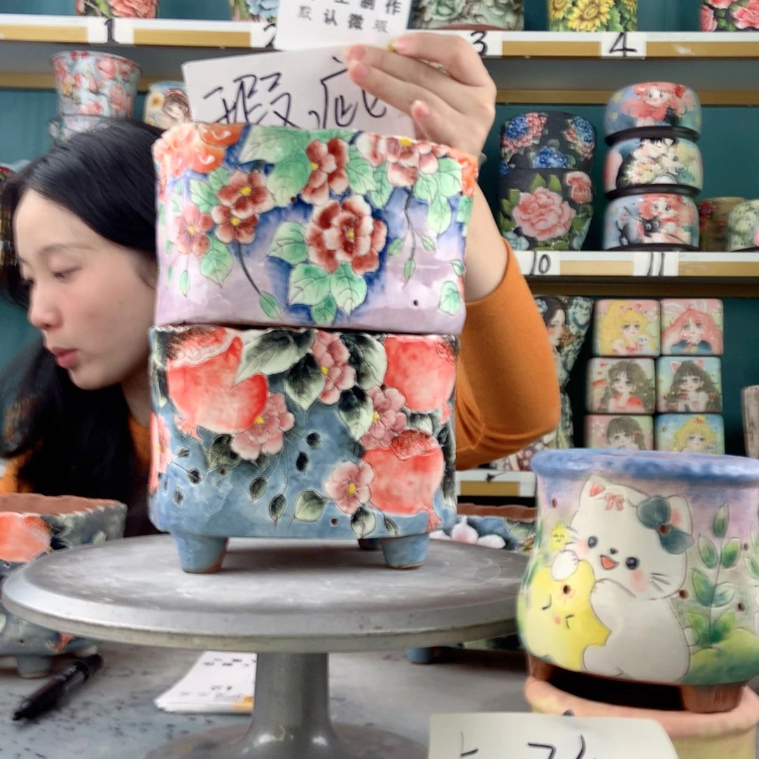 ***ぅ景德镇手工花盆11