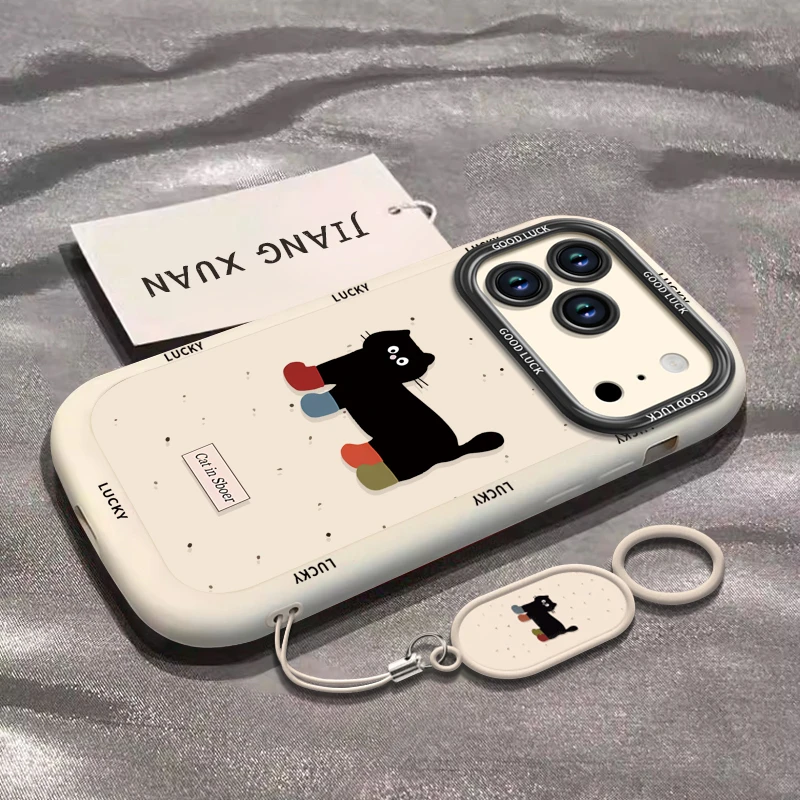 泼墨猫咪适用苹果17promax手机壳iPhone16pro防摔保护套17promax
