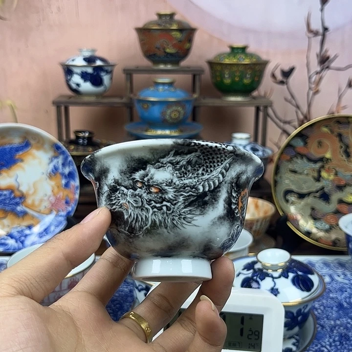 赵***）陶摆件景德镇手工手绘陶瓷