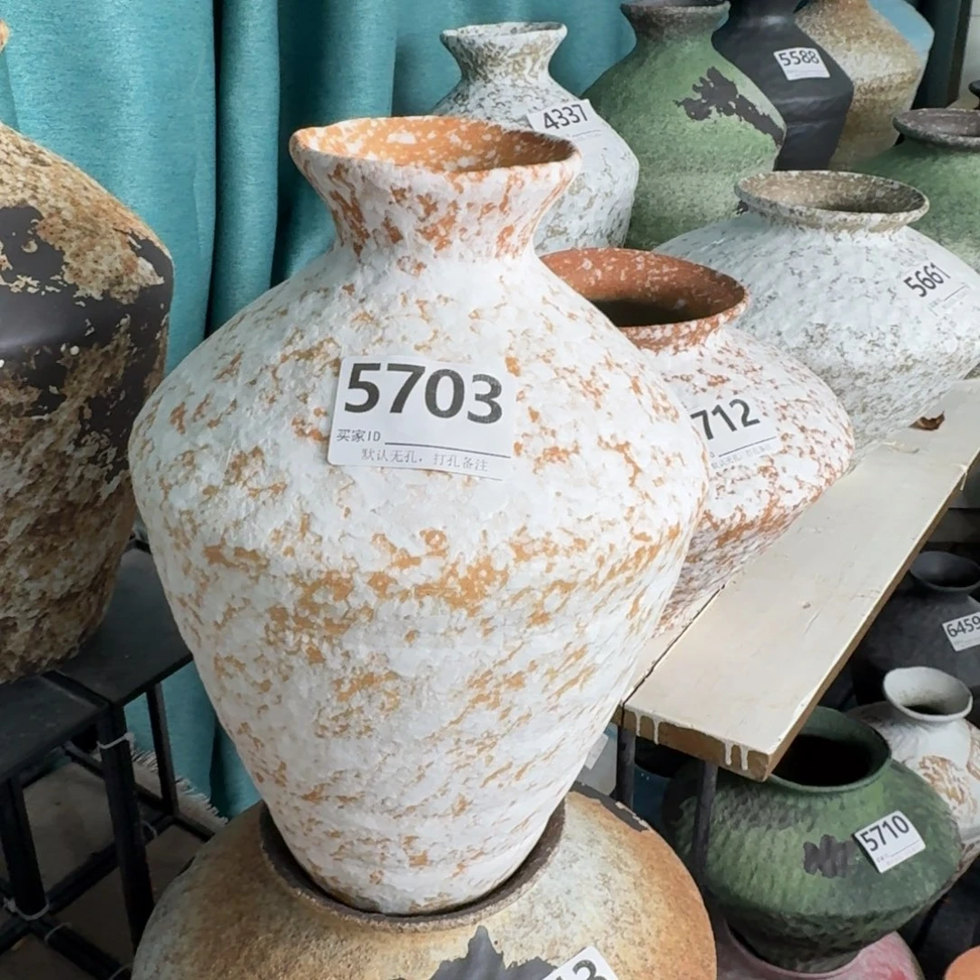 百***爱陶摆件景德镇高温花瓶编码5703高33口6默认无孔