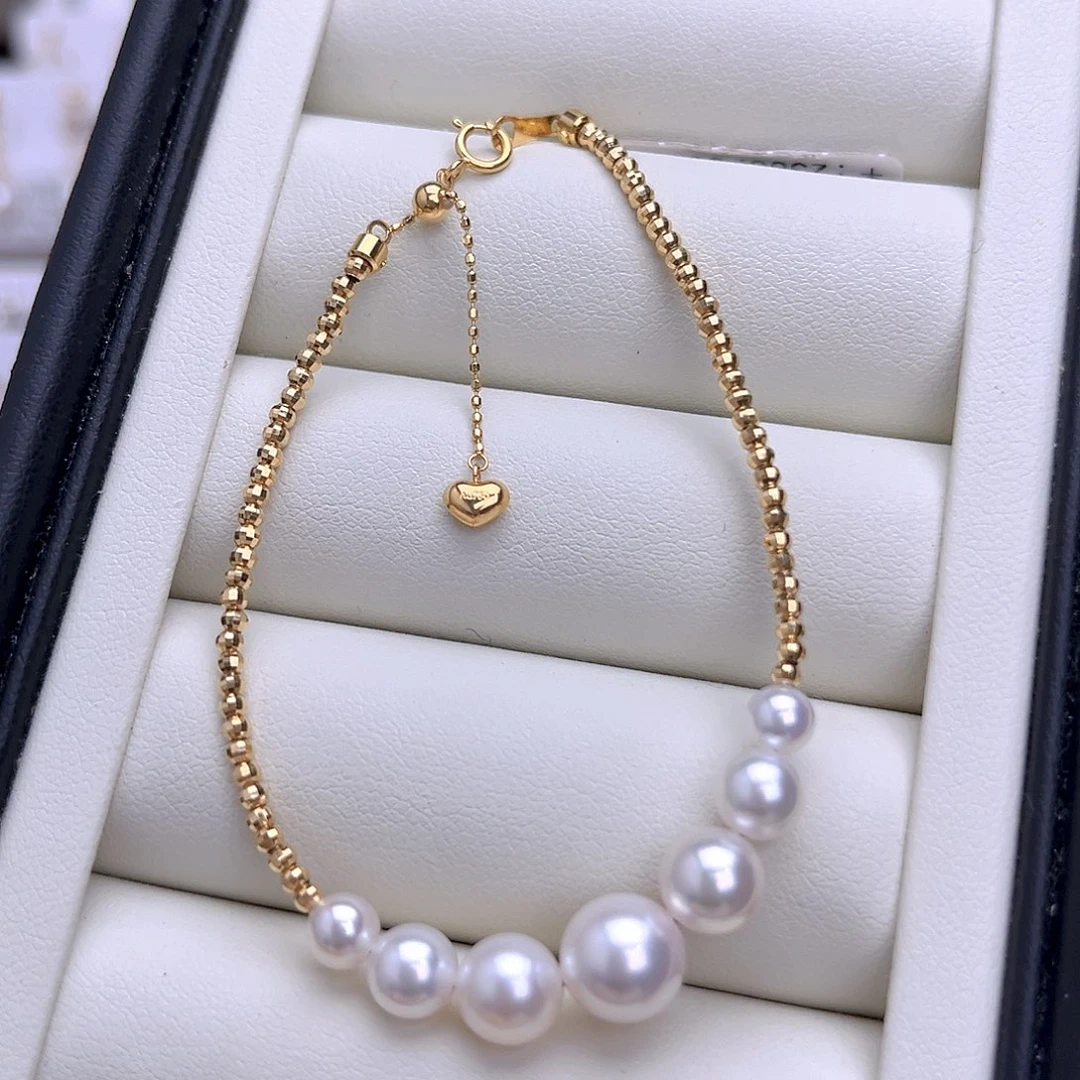 手链18K金镶嵌海水珍珠