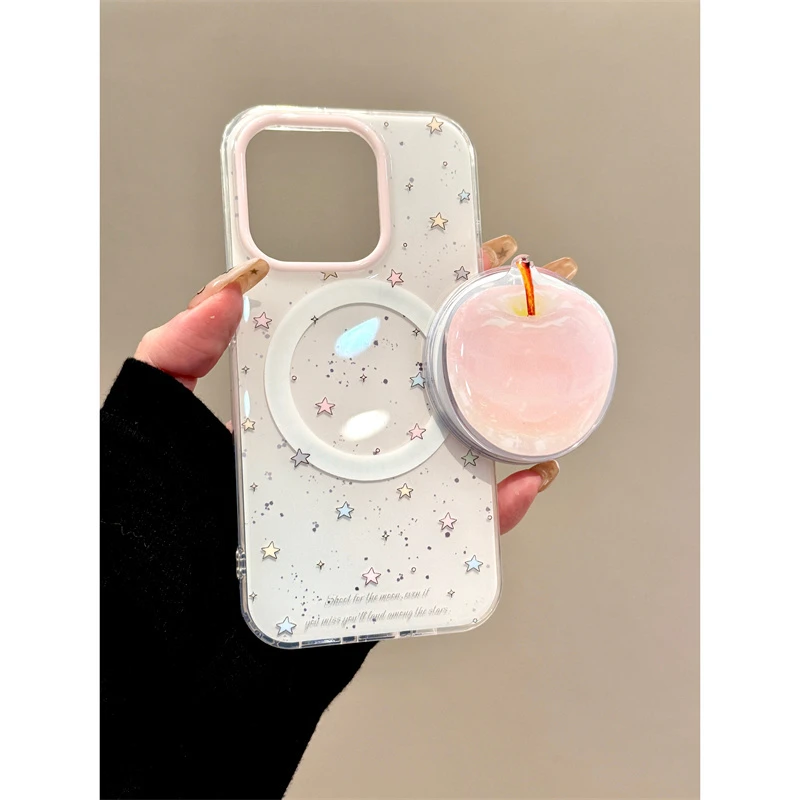 适用苹果iphone16promax苹果星星支架5pro磁吸14创意13简约手机壳