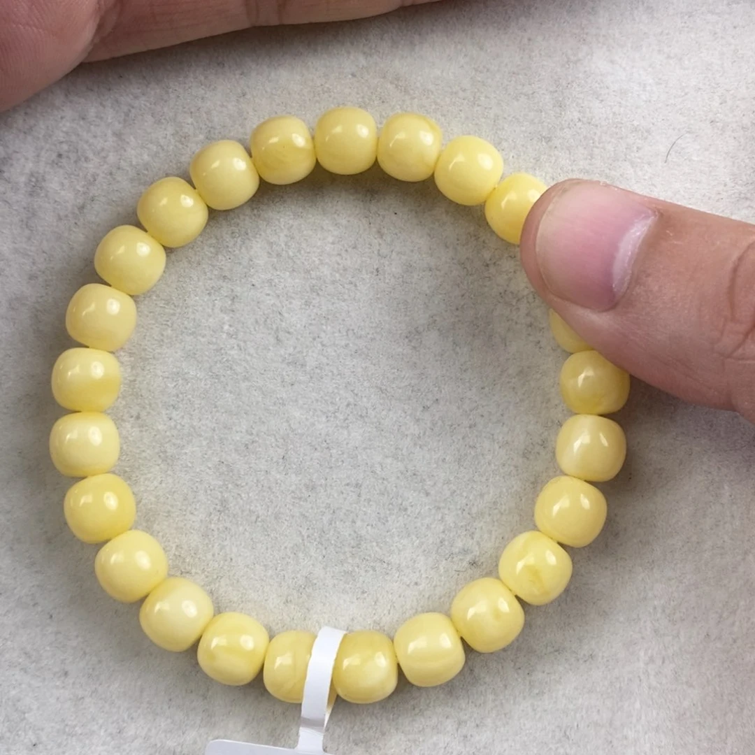 未镶嵌琥珀手链奶白无纹