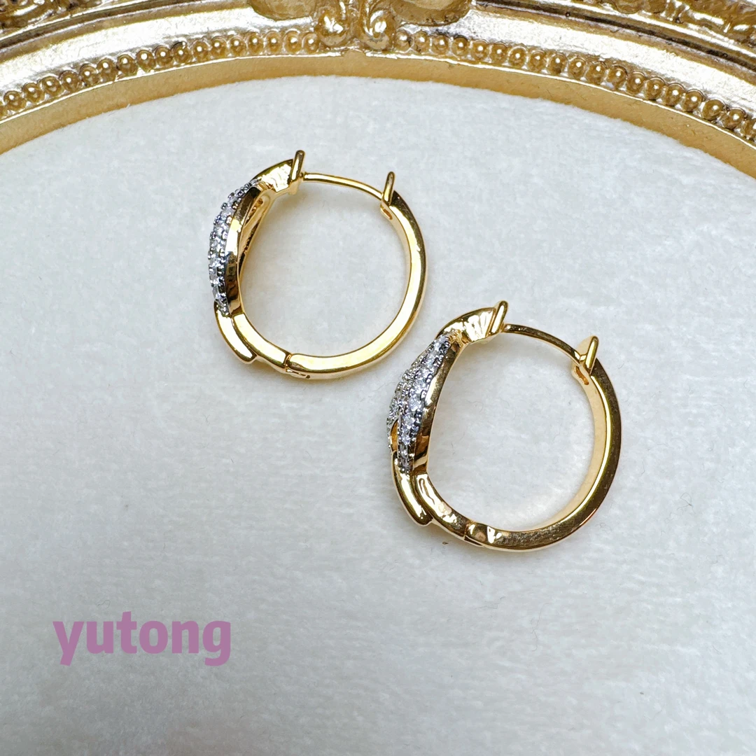 铜合金锆石耳饰 【雨桐轻奢饰品】设计款耳环YT00454