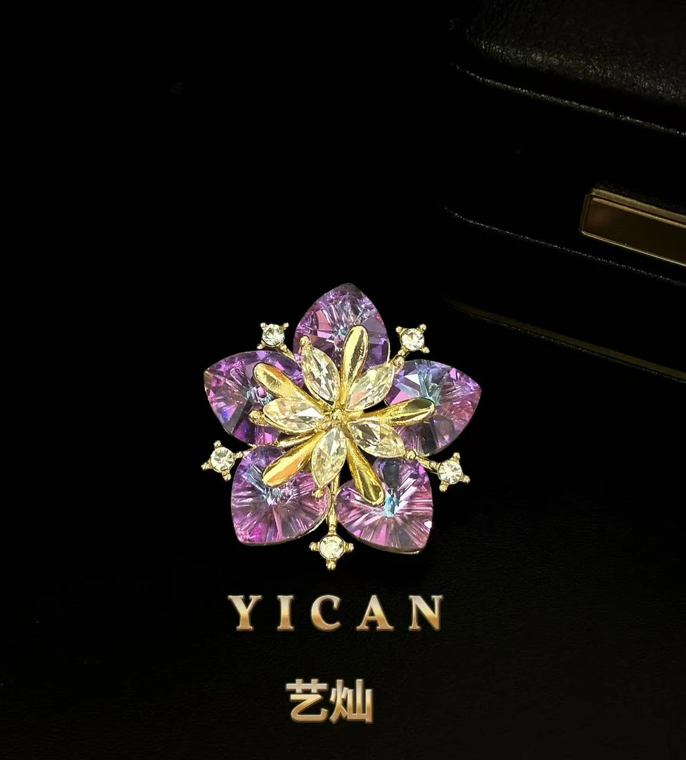 合金胸针 【五彩石】简约百搭精致优雅高档春夏时尚胸针轻奢