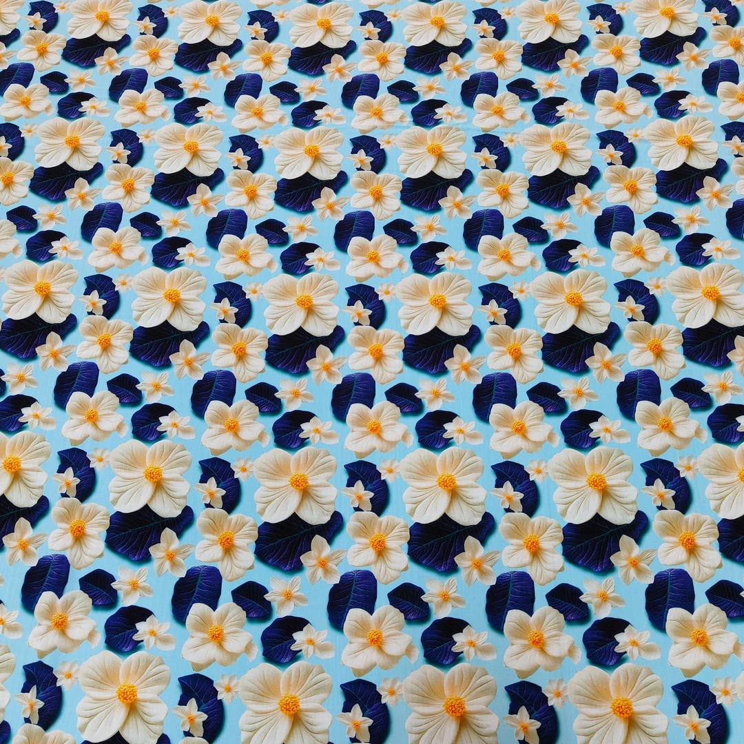 [人造棉绵绸100%棉]格桑花！服装面料[2米包邮]