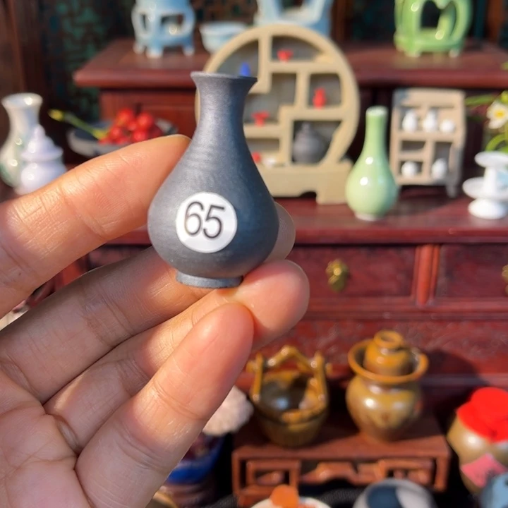 摆件微陶老王迷你花瓶