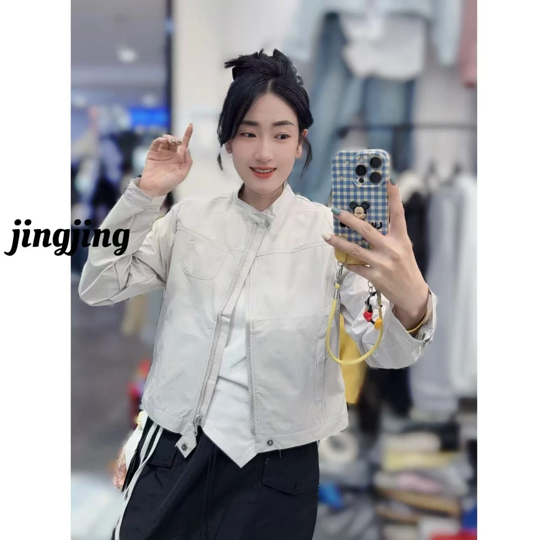 春季新款休闲百搭拉链小扣短款外套（7722）