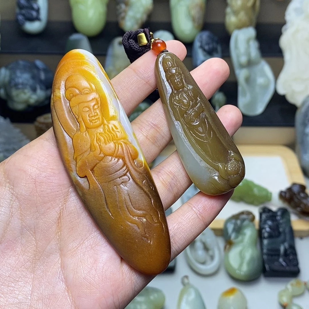 颈饰未镶嵌和田玉@***来