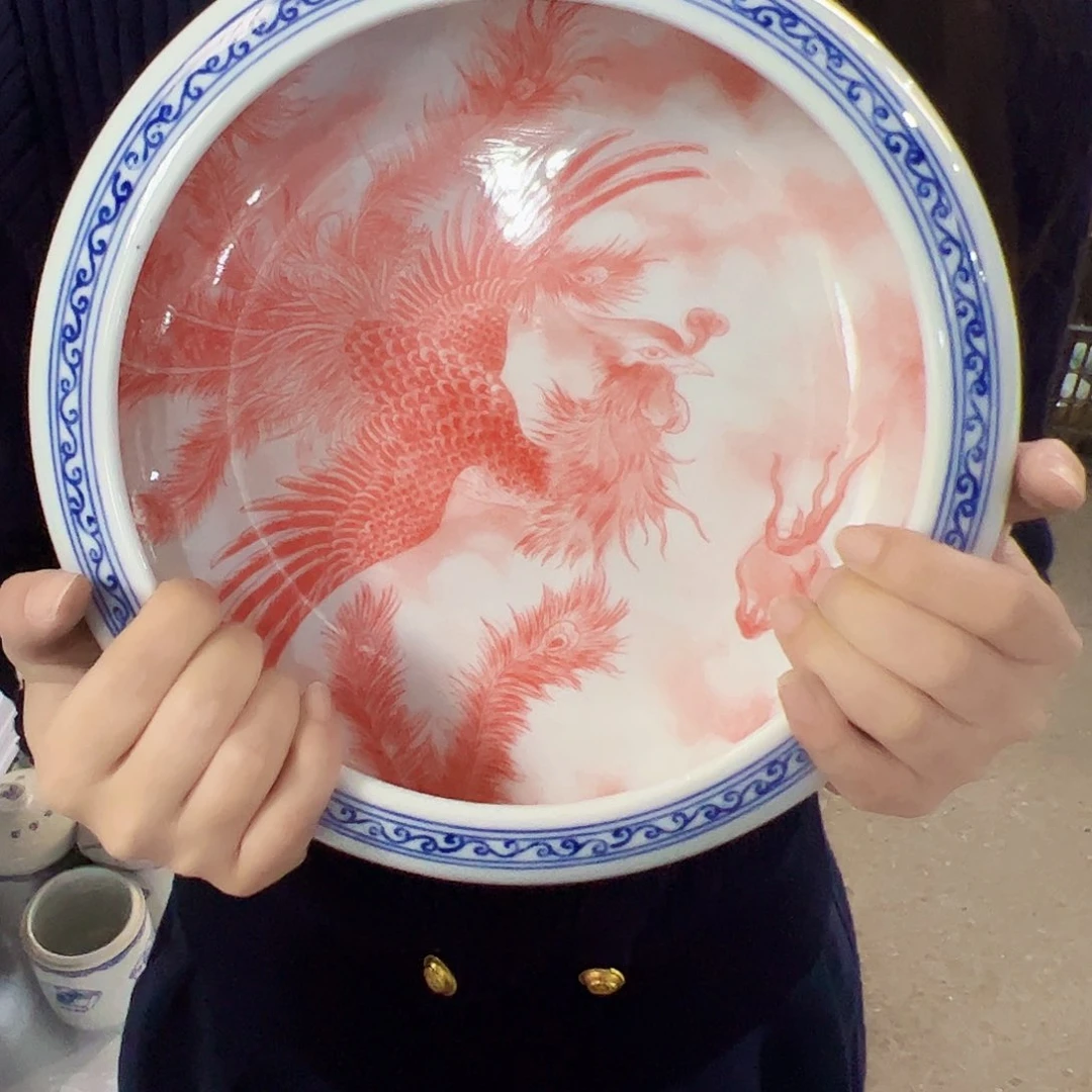 摆件景德镇凤凰水洗