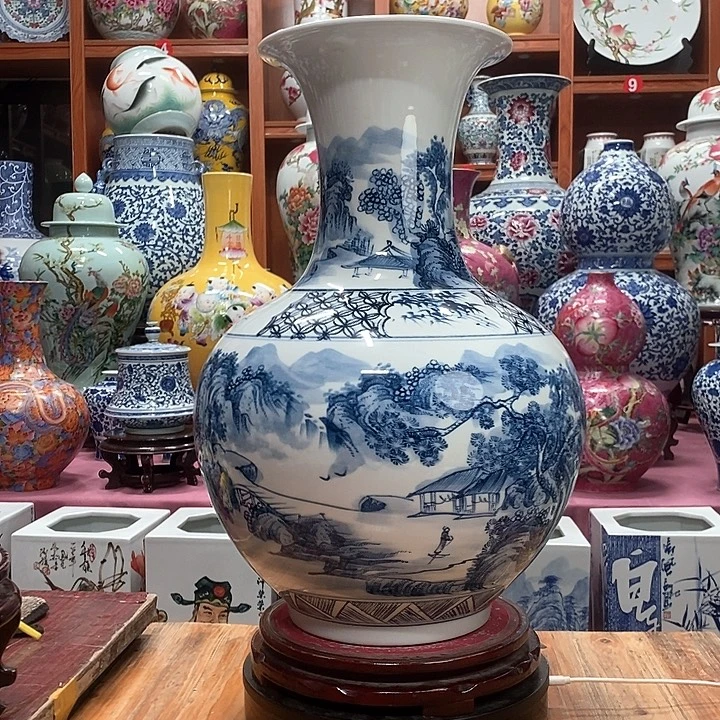 景德镇陶瓷手工手绘花瓶摆件