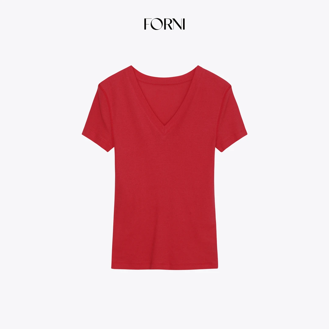 6月12日16:00 FORNI Baby tee 高克重100纯棉V领正肩修身T恤