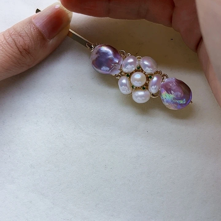 淡水珍珠耳饰银S925镶嵌