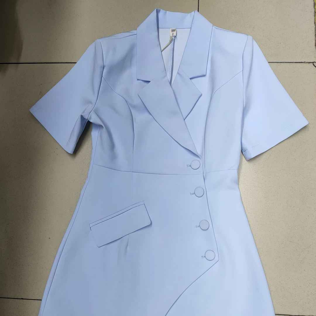 女装不规则设计感显瘦收腰夏季西装连衣裙