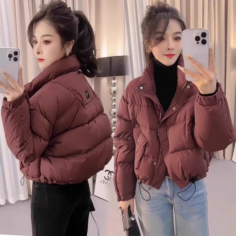 欧货短款红色羽绒棉服外套女冬季2025新款小众棉袄保暖加厚面包服