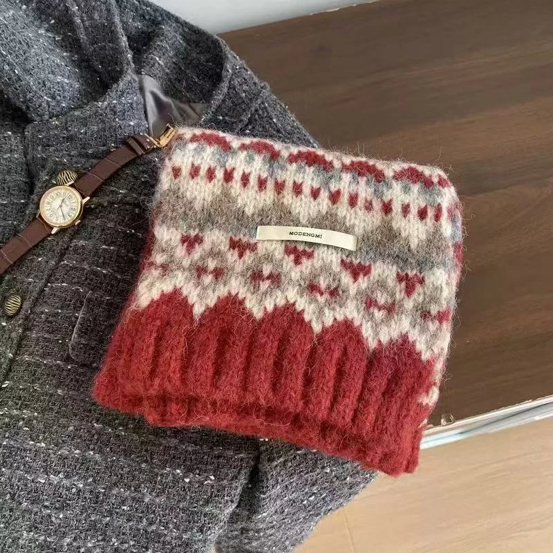 【蝶谷】2024冬季针织时尚百搭围巾女