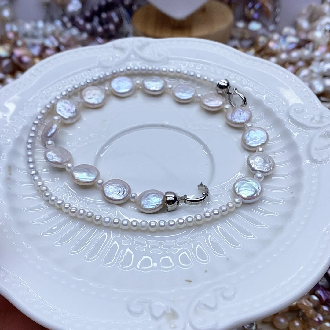 颈饰合金淡水珍珠