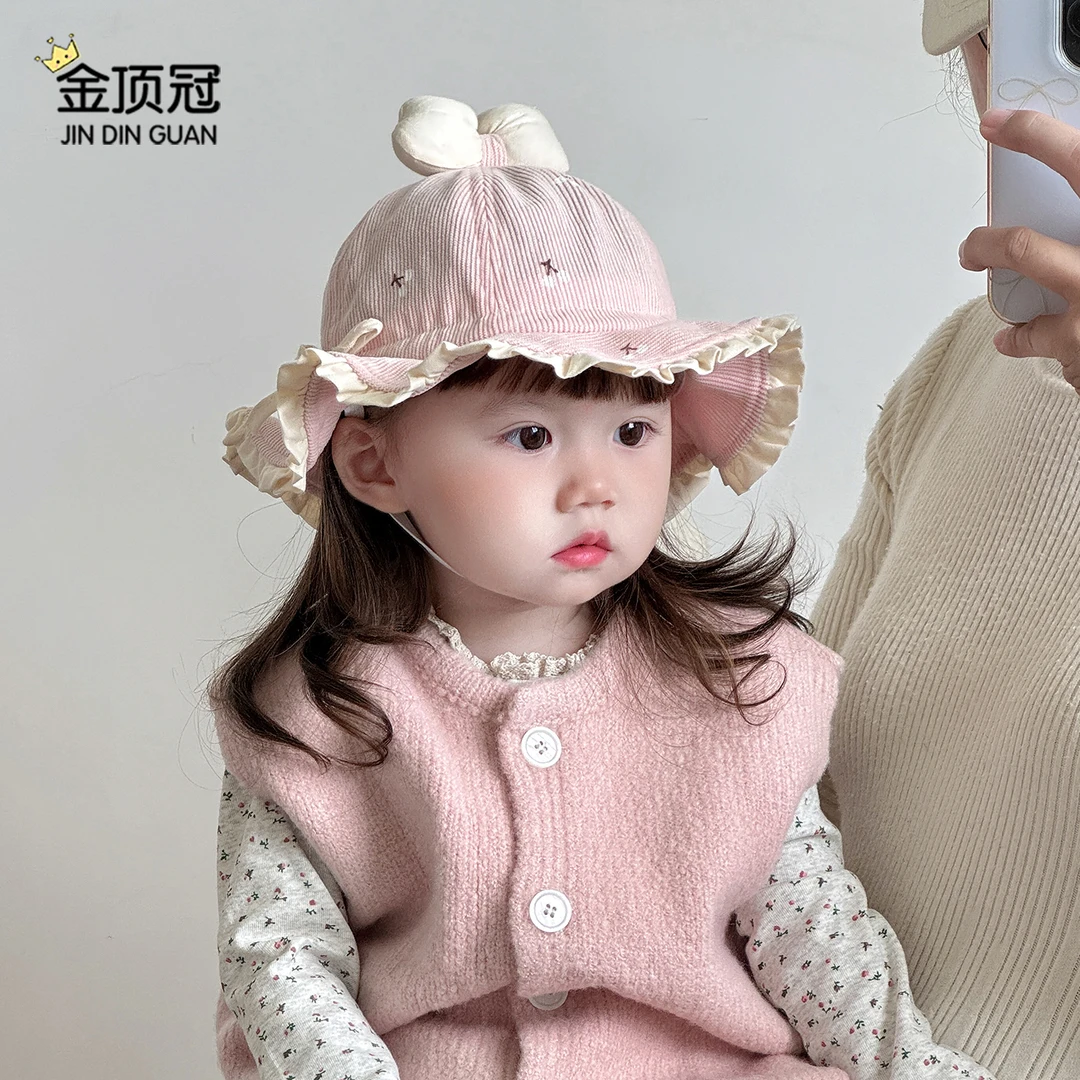 婴儿帽子春秋款可爱超萌渔夫帽男女宝宝遮阳防晒小月龄盆帽秋冬