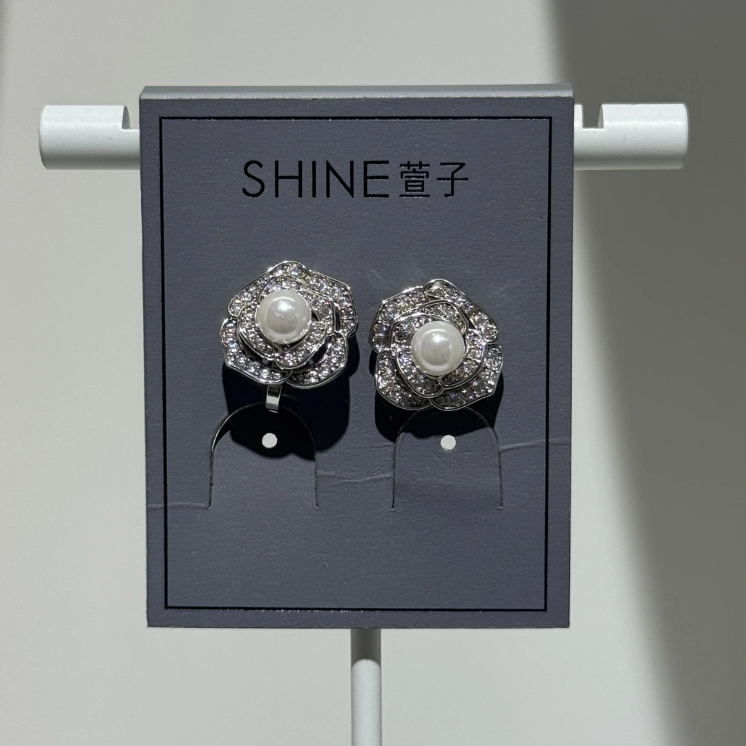 纯铜合成锆石耳饰 SHINE优雅耳夹