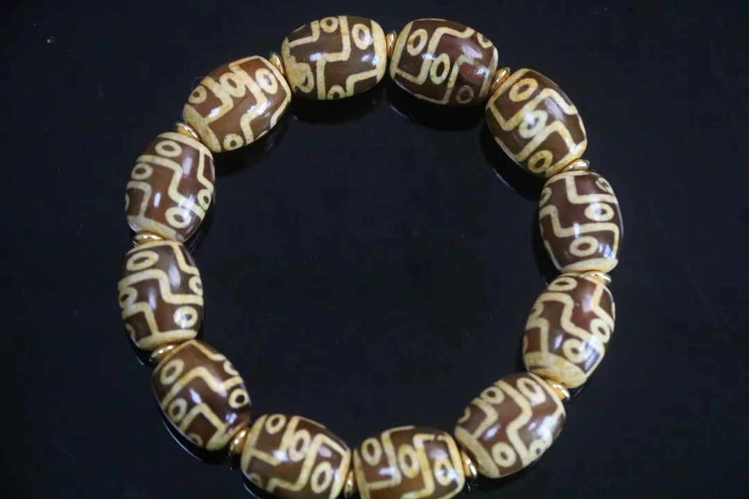 德吉*大昭寺供养小达洛金玉化九眼阵手串颜色多样性发一条